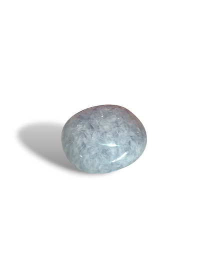 Blue chalcedony palm stone