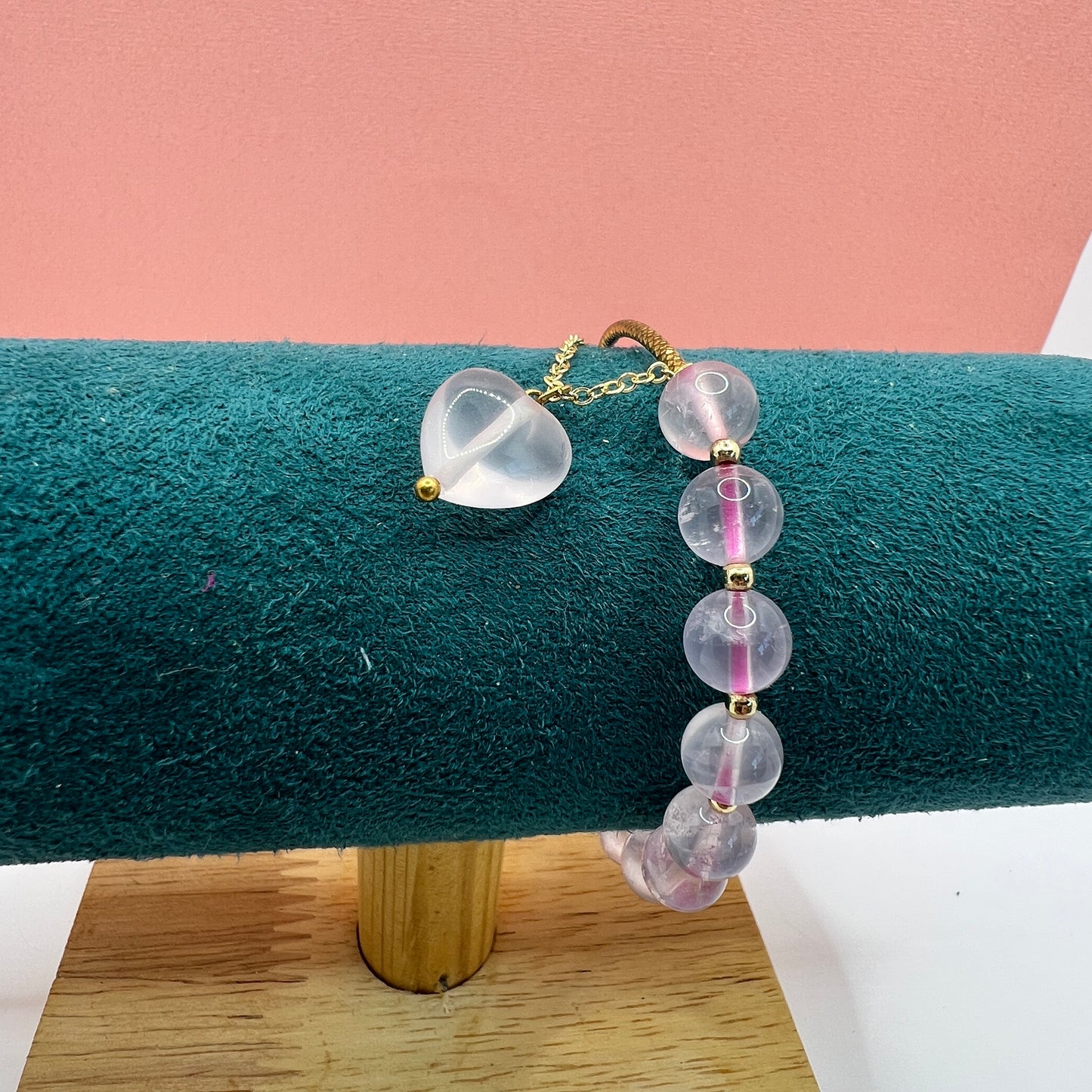 Rose quartz stretchy bracelet