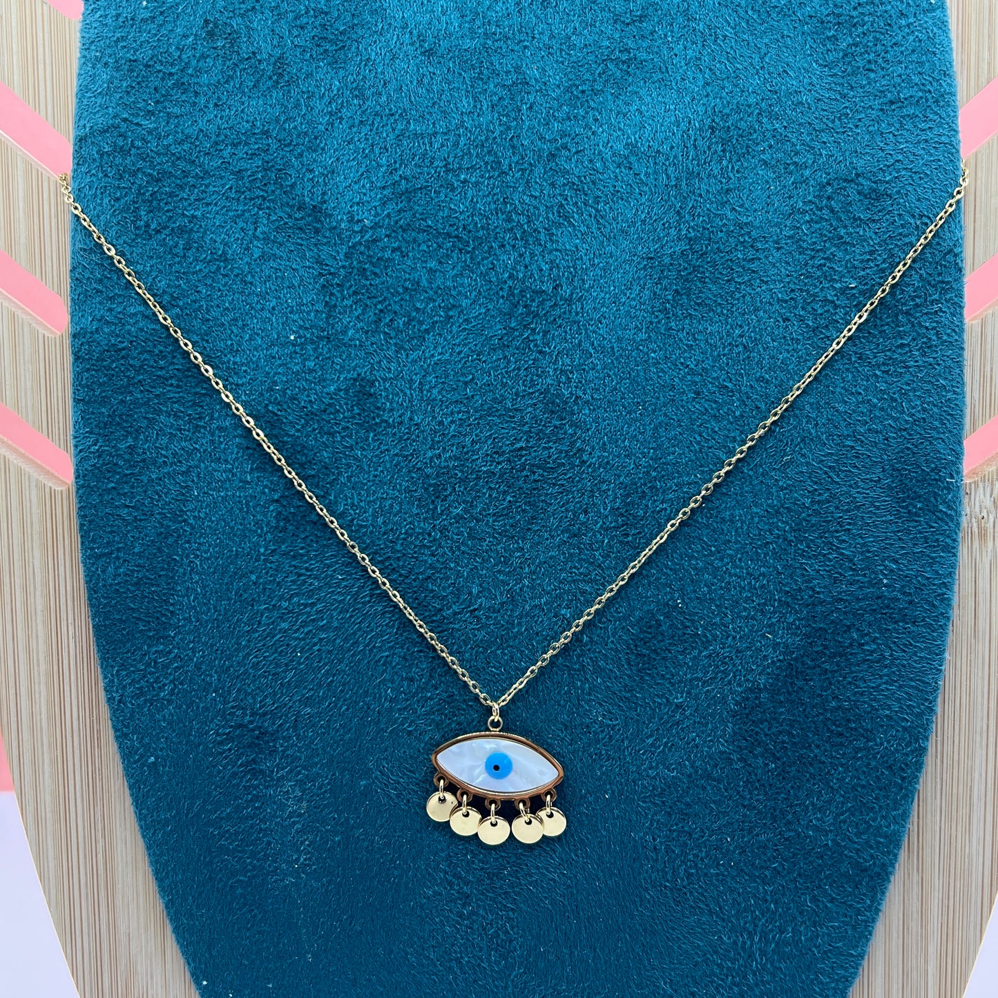 Evil eye gold necklace