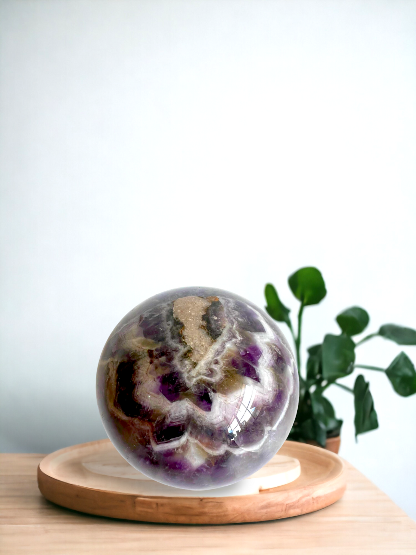 Chevron amethyst sphere