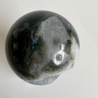 Moss agate sphere