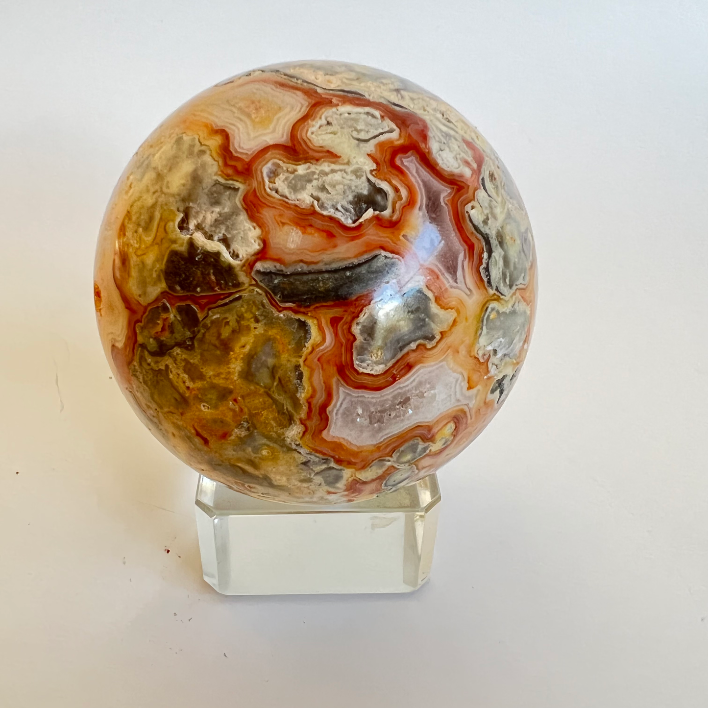 Crazy lace agate sphere