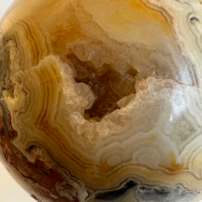 Crazy lace agate sphere