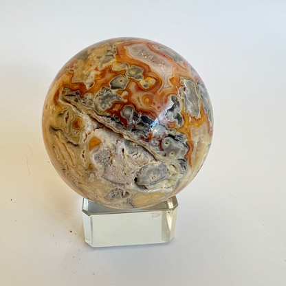 Crazy lace agate sphere