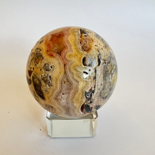 Crazy lace agate sphere