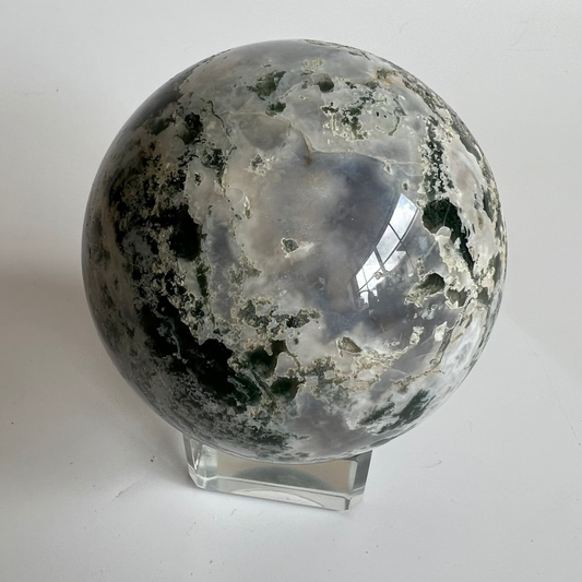 Moss agate sphere