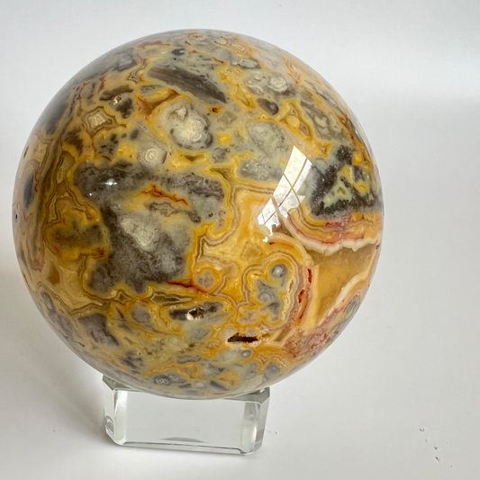 Crazy lace agate sphere