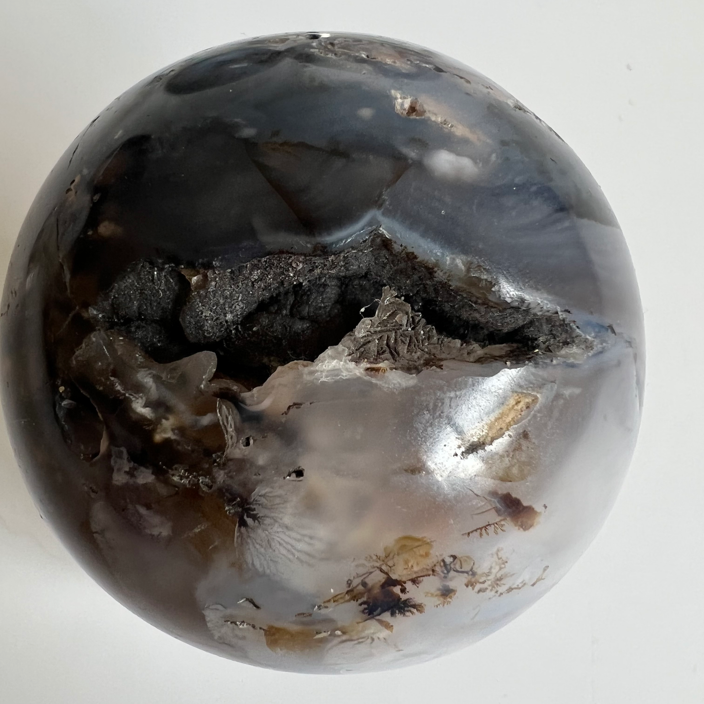 Dendritic agate sphere