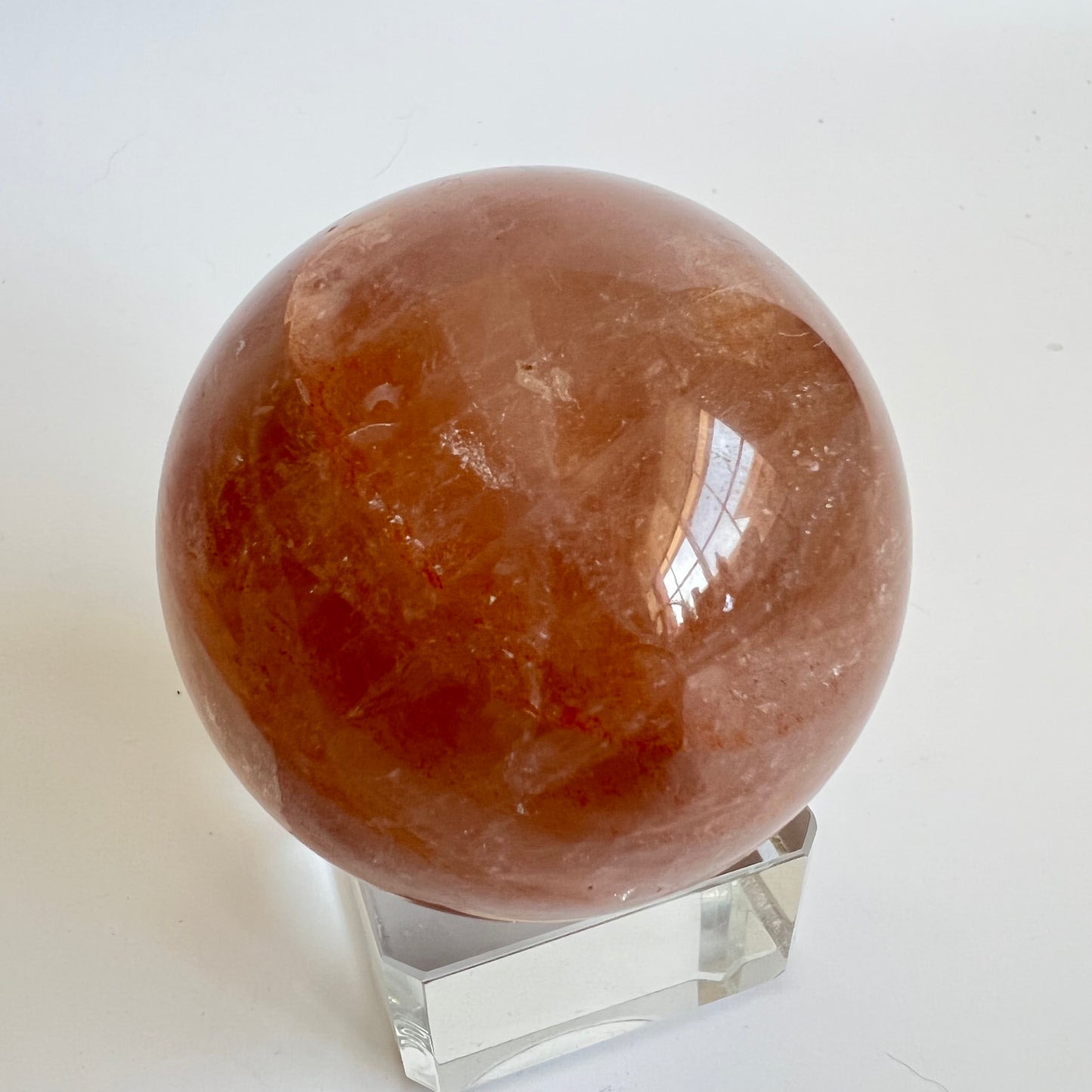 Strawberry quartz sphere