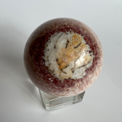 Orange banded calcite sphere