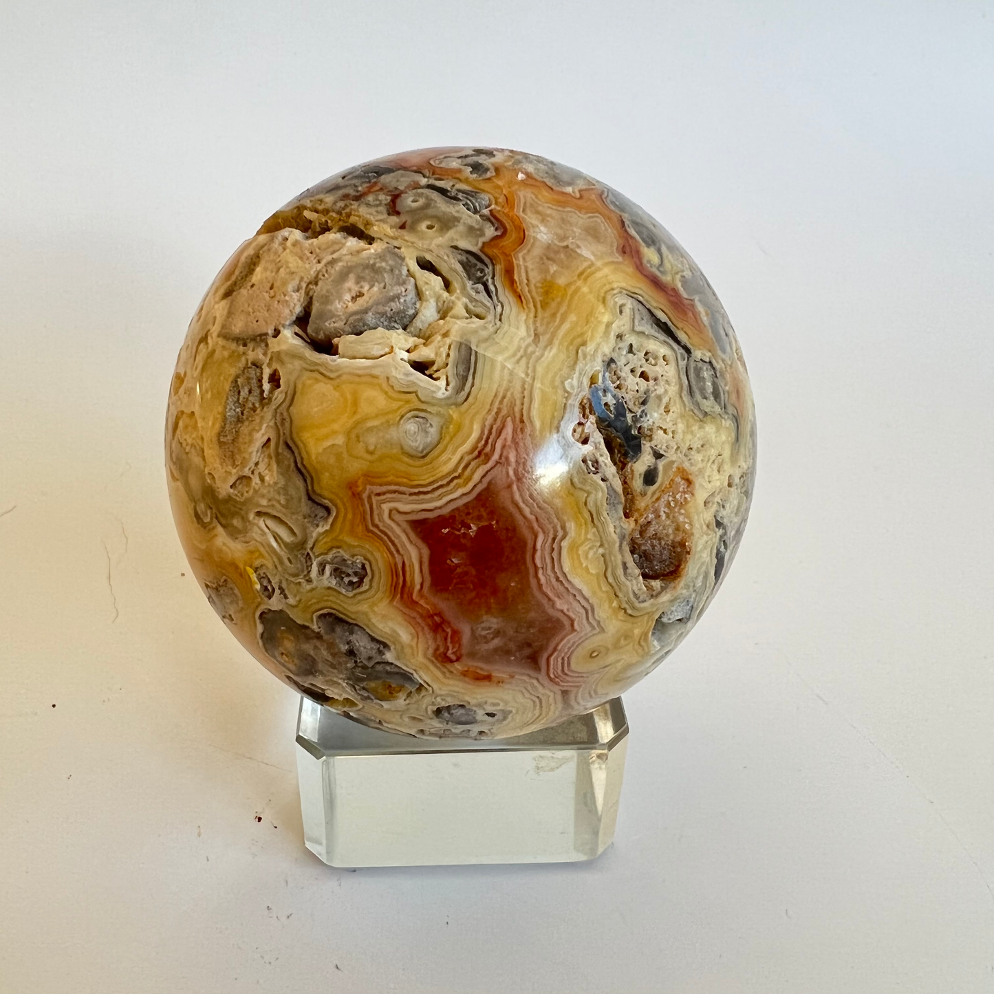 Crazy lace agate sphere