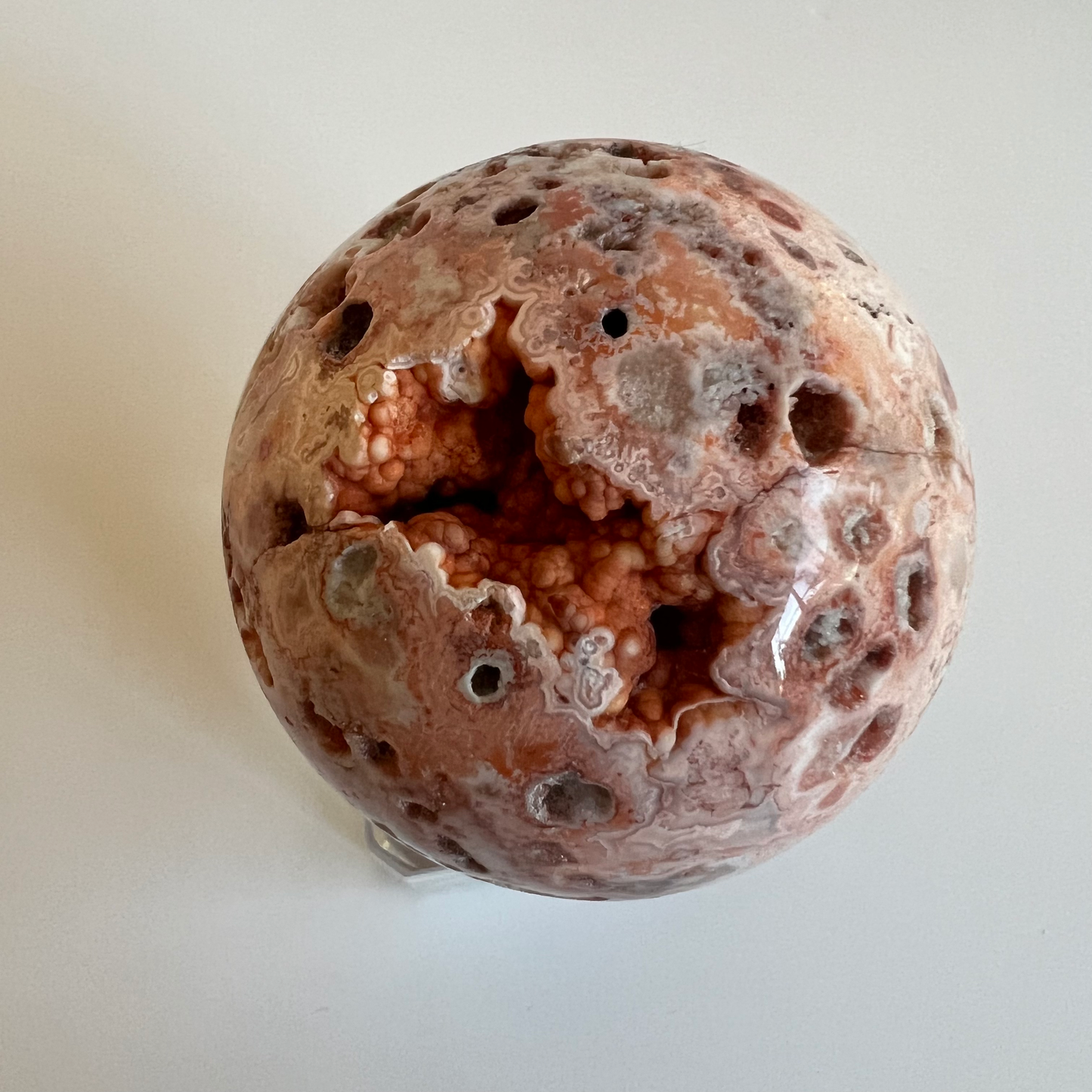 Crazy lace agate sphere