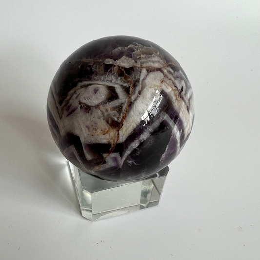 Chevron amethyst sphere