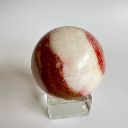 Orange banded calcite sphere