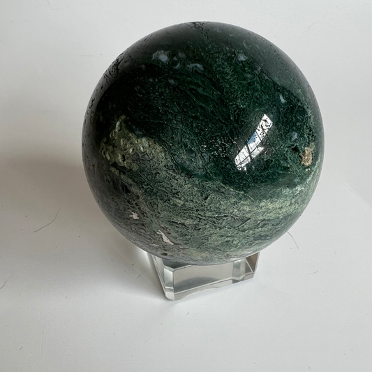 Moss agate sphere