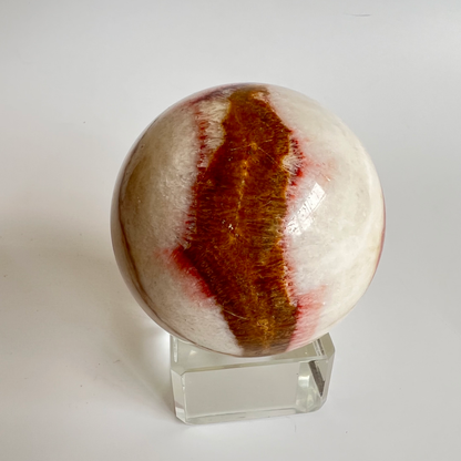 Orange banded calcite sphere