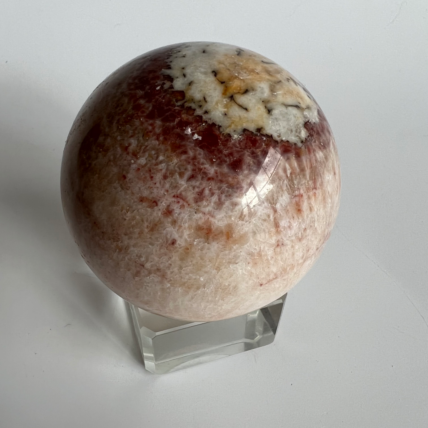 Orange banded calcite sphere